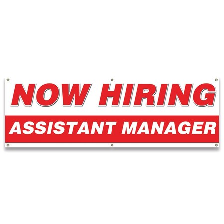 Signmission Now Hiring Assistant Manager Banner Apply Inside Accepting Application Single Sided B-72-30195